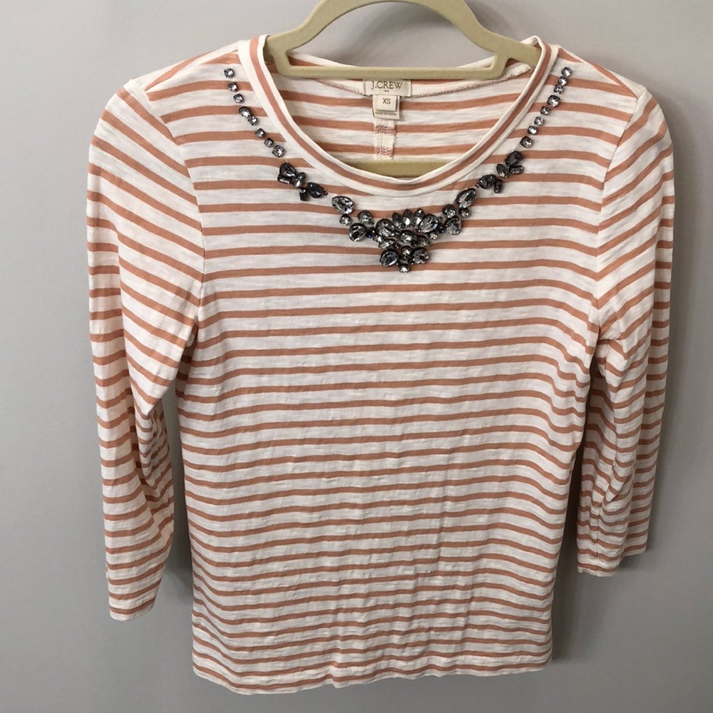 JCrew Stripped Jewel Top